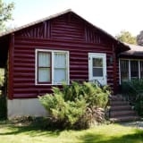 Field Log House, 2013, front elevation. Photo courtesy of Ann Hall.
