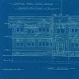 Old Glenora School, east elevation for proposed school, 1918