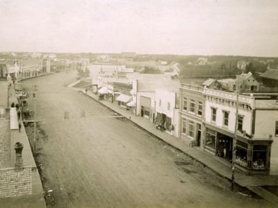 Photograph showing Jasper Avenue looking west in the year 1898.