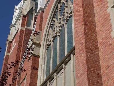 Robertson-Wesley United Church, 2013, front detail. Photo courtesy of Ann Hall.