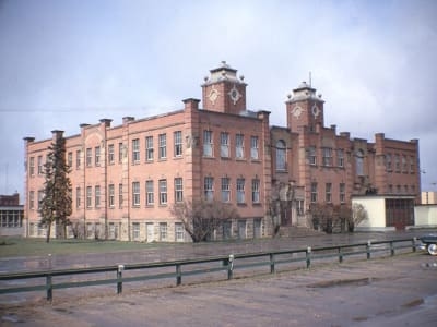 Exterior view of Victoria School, showcasing its architectural design.