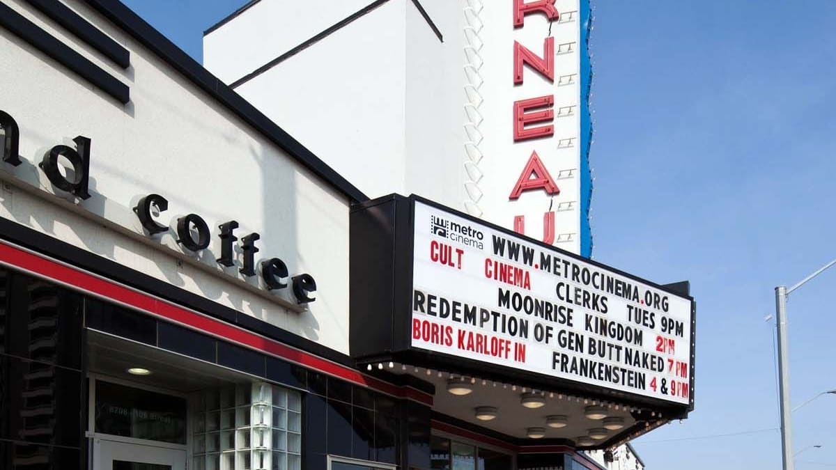 Garneau Theatre, 2008, close up of sign detail. Photo by James Dow. Courtesy of COE Sustainable Development.