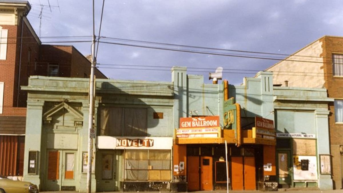 Exterior view of the Gem Ballroom in 1976.