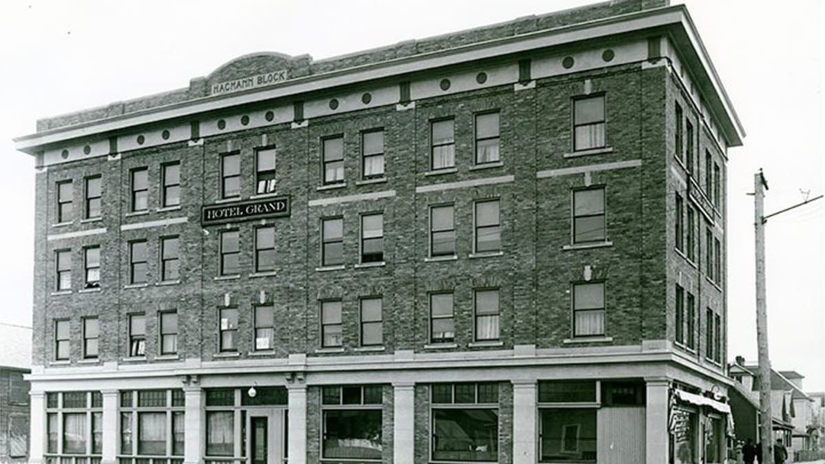 Hagmann Block exterior view, showcasing its architectural features.