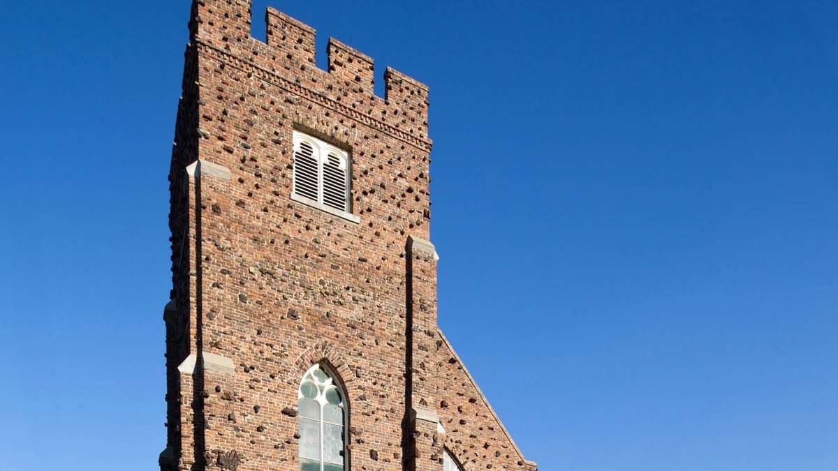 Holy Trinity Anglican Church in 2008 from the front view, showcasing its architectural features.