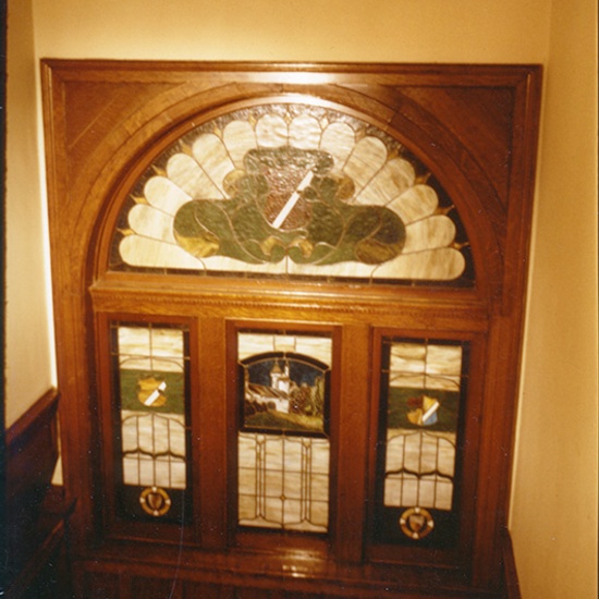 Bard Residence, stained glass window on landing