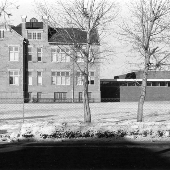 Oliver School, 1968, side elevation with International addition